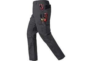 CNBQDD Mens Work Pants Ripstop Waterproof Cargo Pants for Men with 7 Pockets Tactical Hiking Pants