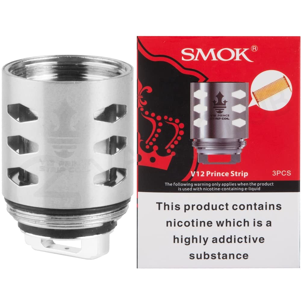 SMOK TFV12 Prince Replacement Coils, Strip, 0.15 Ohm, Works for X-Priv, TFV12 P-Tank, Stick P-25 Kit, SMOK Vaping Coils, Pack of 3, No Nicotine