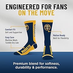 For Bare Feet NBA DENVER NUGGETS MVP Crew Sock Team