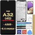 HLTECH Screen Replacement LCD Display Touch Digitizer Assembly for Samsung Galaxy A32 4G A325F A325U A325M A325N Touch Screen 6.4" (Not for A32 5G)
