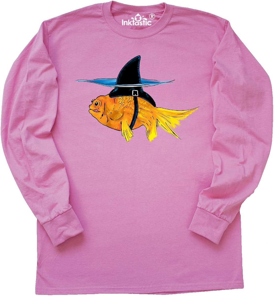 inktastic Funny Goldfish with Shark Fin Long Sleeve T-Shirt