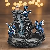 ICE ARMOR Hand Painted 4.5" H Dragon BackFlow Statue Sculpture Ornament Decoration Home/Room Decor Ideas for Housewarming, Holidays and Birthdays Great Collectible Addition