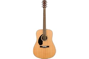 Fender Left-Handed Acoustic Guitar, CD-60S, with 2-Year Warranty, Dreadnought Classic Design with Rounded Walnut Fingerboard and Phosphor Bronze Strings, Glossed Natural Finish, Mahogany Construction