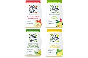 H2wOw Water Enhancer Drops ORGANIC & Natural Extracts of Real Fruit - a Hint of Organic Stevia - 2.1oz bottles Variety 4 Pack