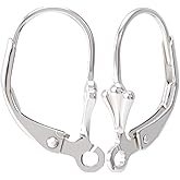 Alpinleux 2 Pcs Leverback Earring Hooks, 925 Sterling Silver Clasp Hoop, Hypoallergenic Dangles Earring Hooks, French Ear Wire Findings for Women, DIY Crafts, Jewelry Making (Silver)