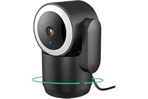 LUNA HOME Luna 2K Indoor Cameras for Home Security, 2.4GHz & 5GHz WiFi, 360-Degree Pan-Tilt, Built-in Spotlight, Human Auto Tracking, Siren, Pet/Dog/Baby Camera with Phone app, Black (2025 Upgrade Version)