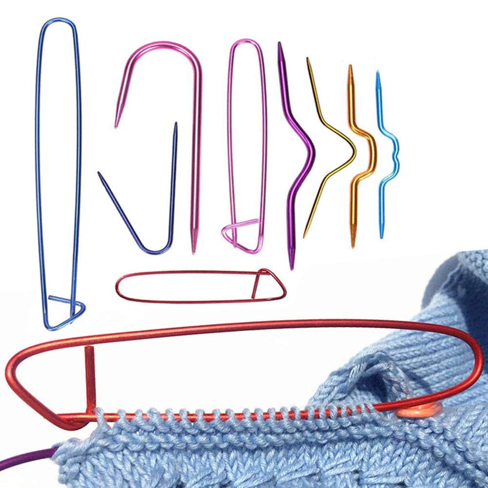 Cable Stitch Holders,9 pack,Aluminum Cable Needles,Bonus