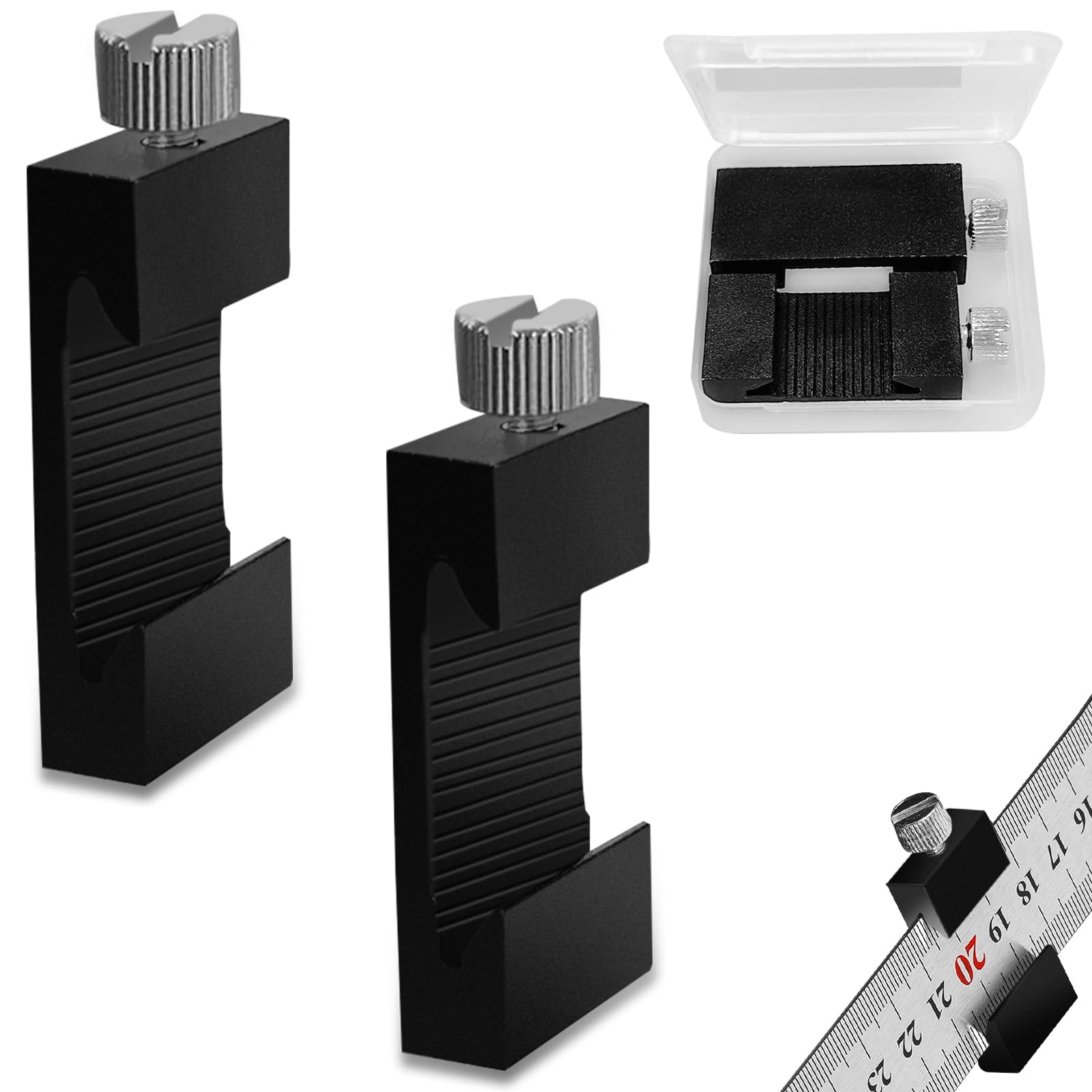 2 x Iron Gauges, 26/29 mm Carbon Steel Ruler Metal Carpenter Angle Set Tear Tool Combination Angle Painting Size Metal for Woodworking DIY