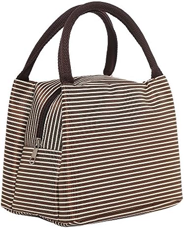 Lunch Insulated Reuseable Bag Box Container Women Men Kids Work School lunch Holder Tote Bag Travel Outing Food Warm Or Cool Waterproof Fruit Fresh Carry with Zipper Closure Medium Size Aike Home
