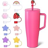 8Pcs Silicone Straw Cover Set for Brumate Era 40 Oz,12mm Straw Toppers for Brumate Tumbler,Pentagram Straws Covers Cap for Tumblers,Colorful Straws Covers Compatible with Brumate Era Accessories