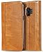 ProCase Galaxy S9 Genuine Leather Case, Vintage Wallet Folding Flip Case with Kickstand and Multiple Card Holders Protective Book Case Cover for 5.8