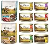 Nature's Variety Instinct 12 Pack Sampler Box - 8 Total Cans (Beef, Duck, Lamb,Chicken, Salmon, Rabbit, Venison, & Chicken Formula Ultimate Protein) - 4 Pouches (Tuna and Chicken) 3 Ounces Each