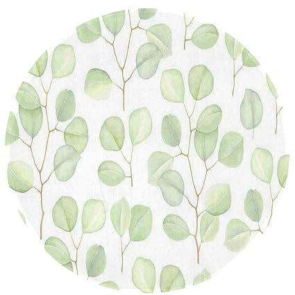 Amazon Com Zeajant Round Area Rug Non Slip Greenery