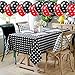 TONIFUL Polka Dot Party Decorations Kit with 2 Pack Red & Black Polka Dot Plastic Tablecloth and 12 Pcs Red &Black Polka Dot Balloons