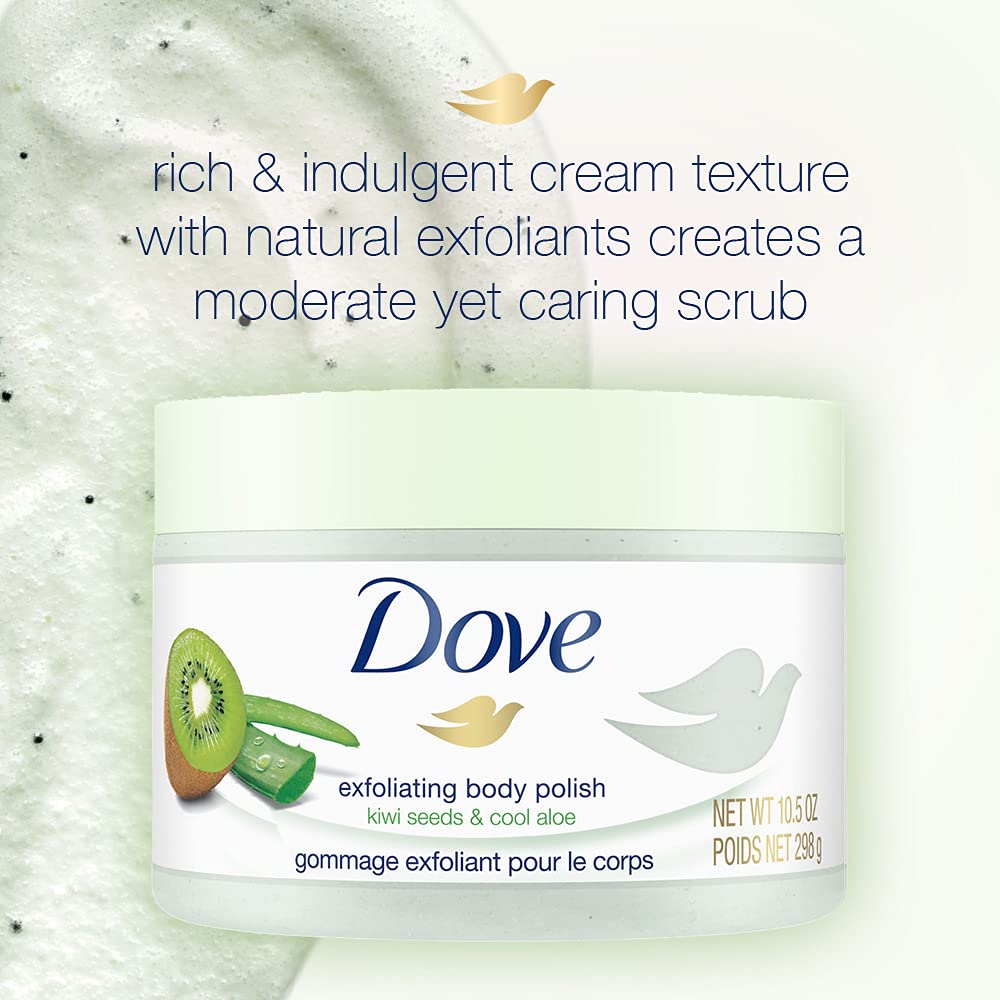 Dove Exfoliating Body Polish Body Scrub Kiwi & Aloe 10.5 oz