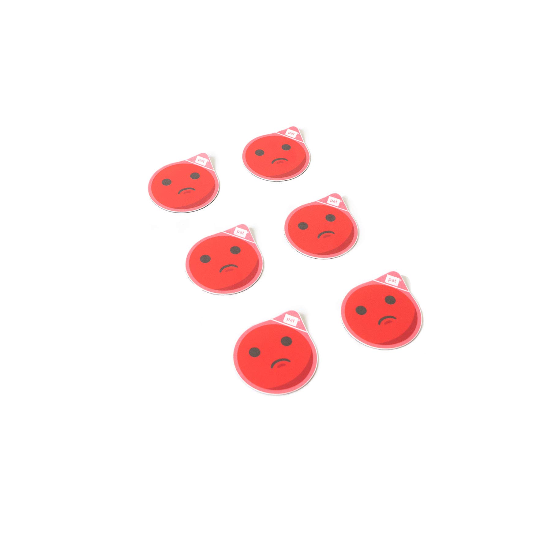 PATboard Status Icon Magnets - 2 inch, Set of 6 - Sad Emotions - Magnetic Icons for Office, Whiteboard, Refrigerator, Fridge (Red)