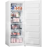 Upstreman Convertible Upright Freezer or Refrigerator 7 cu ft, White | Energy Star, Reversible Door, Low Frost, 1 Drawer &amp; 4 Removable Shelves, Adjustable Leg, for Garage Dorm RV Apartment