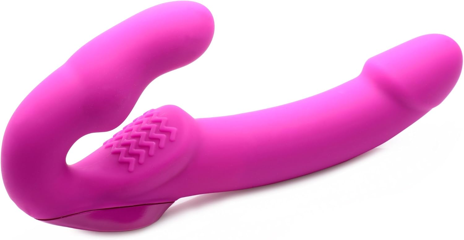 STRAP U Evoke Rechargeable Vibrating Silicone Strapless Strap On- Pink - Image 4
