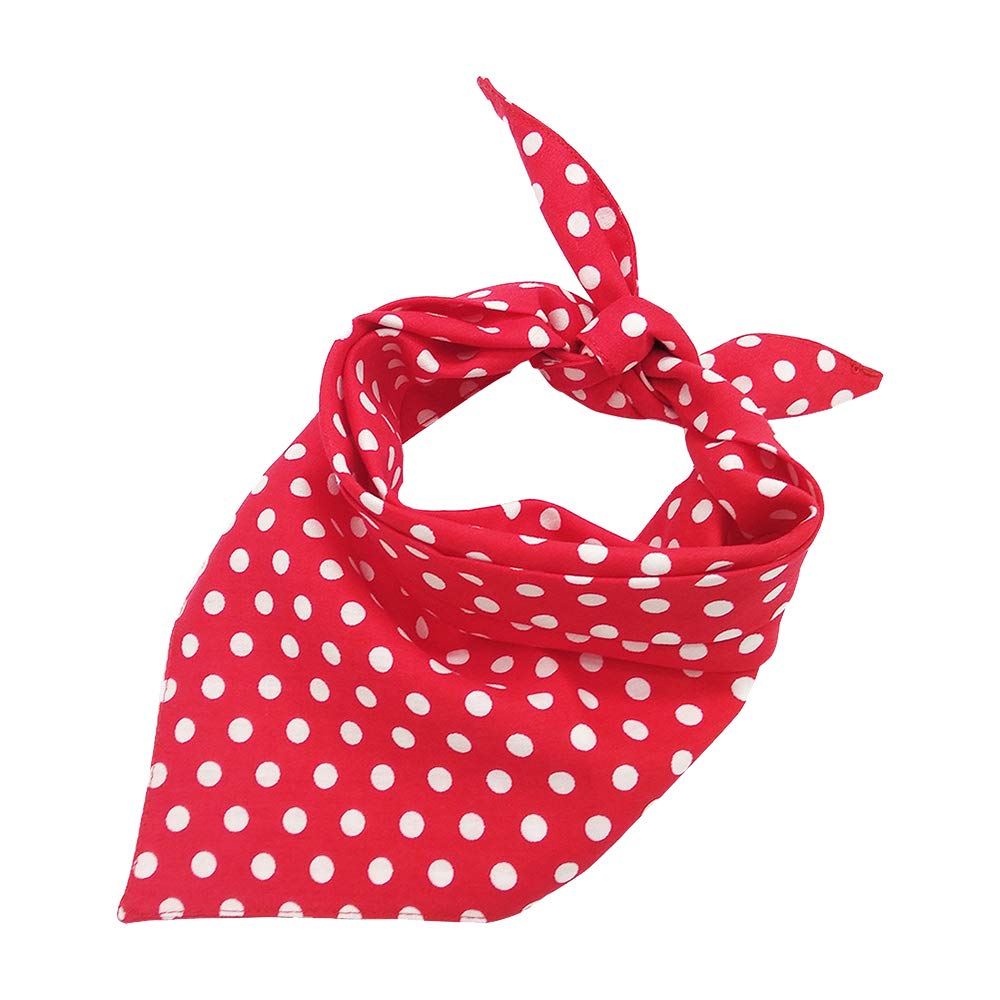 YOFASEN Pet Collars, Cats And Dogs Triangle Scarf Bib Cotton Double Dots, Baby Bib Saliva Towel Pet Supplies，Red/64 * 45 * 32Cm