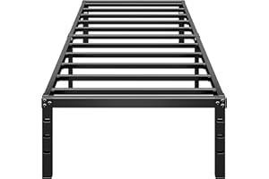 HLIPHA Metal Platform Bed Frame 14 Inch Tall,No Box Spring Needed,Twin Size Bed with Heavy Duty Strong Support Slats,Easy to Assemble,Black