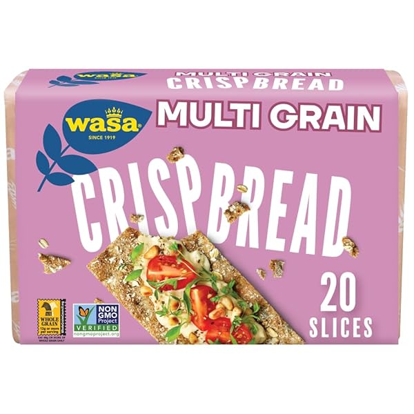 WASA MULTI GRAIN CRISPBREAD, 9.7 OZ, CRACKERS, NON-GMO...