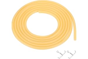 PATIKIL 10 ft Natural Latex Rubber Tubing, 3/16"(5mm) ID x 5/16"(8mm) OD Sling Shot Rubber Tubing Tube with Hose Clamps for Exercise, Stretching, Laboratory, Home Hose Tube