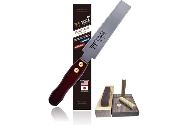 Japanese Flush Cut Saw - 6 Inch Double Edge Pull Saw for Flush Cutting Dowels, Pegs, Wedges - Hardwood Softwood Hand Saw - Sm