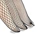 EPEIUS 3 Pairs Women's Lace Fishnet Ankle Socks,Stylish Black + Hollow Out,Shoe Size 5-8.5