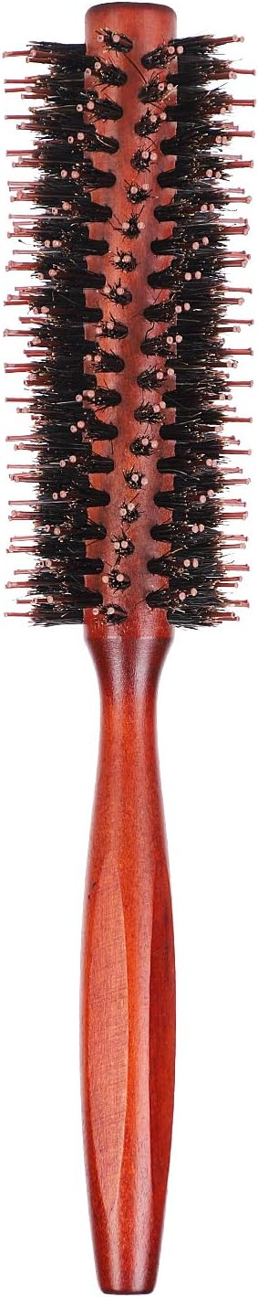 Wooden Round Hair Brush Boar Bristle Hairbrush 10 Rows Curling Comb Anti Static For Blowing Drying Hairs Detangling Styling Short Long Hairs Healthy Hairs Care - Image 3
