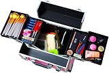 Gorilla GC-340 Cosmetics Trolley Case Black Pink with 4 Wheels Telescopic Handle view 4