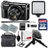 Canon PowerShot G7 X Mark II 20.1MP 4.2x Optical Zoom Digital Camera Video Creator Kit + 32GB High Speed Memory Card + Steady Grip + LED Video Light + Extra Battery + Professional Accessory Bundle