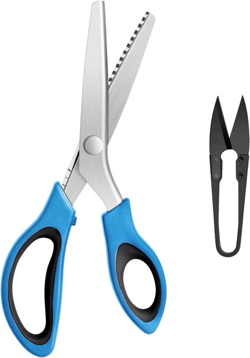 KUONIIY Pinking Shears, Zig Zag Scissors Set, Professional Serrated