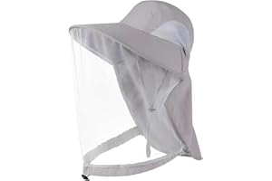 NIUXTOOL UPF50+ Outdoor Anti-Mosquito Hat with UV Protection, Breathable Foldable & Adjustable Mesh Sun Hat for Hiking Camping Fishing