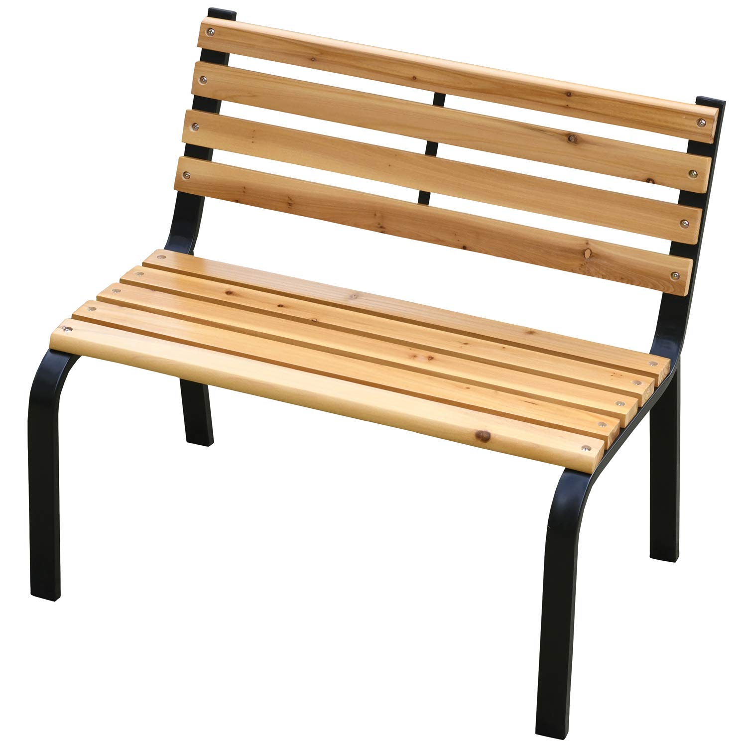 ガーデンマスター(Gardenmaster) ガーデンベンチ ミニ 幅80×奥行57.5×高さ74.5cm スチールベンチ パークベンチ スチール 天然木 お庭 ベランダ テラス バルコニー 休憩所 喫煙所 ガーデンマスター KMB-80商品画像