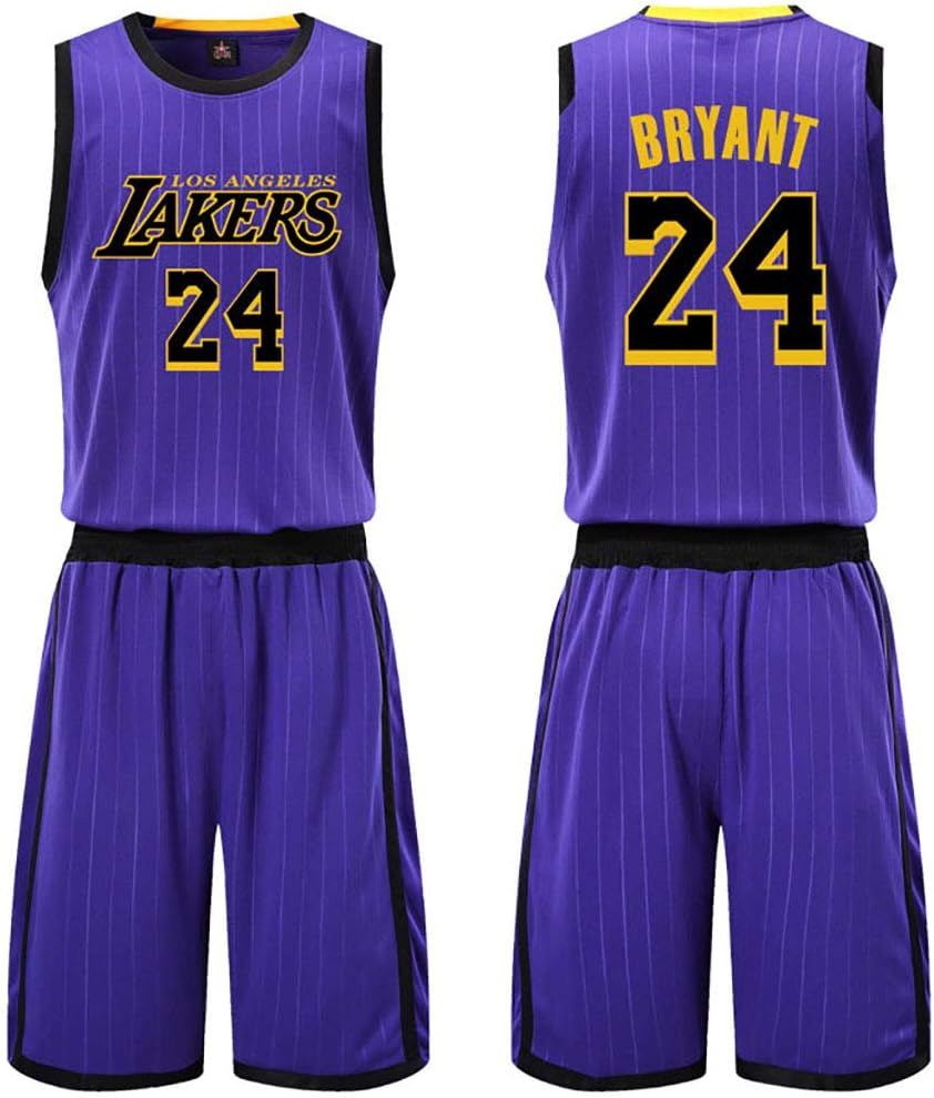 GJDU Swingman Edition Jersey- 24# Kobe Bryant Jersey Basketball Jerseys Summer Suits Kits Top + Shorts 1 Set-purple-3XL