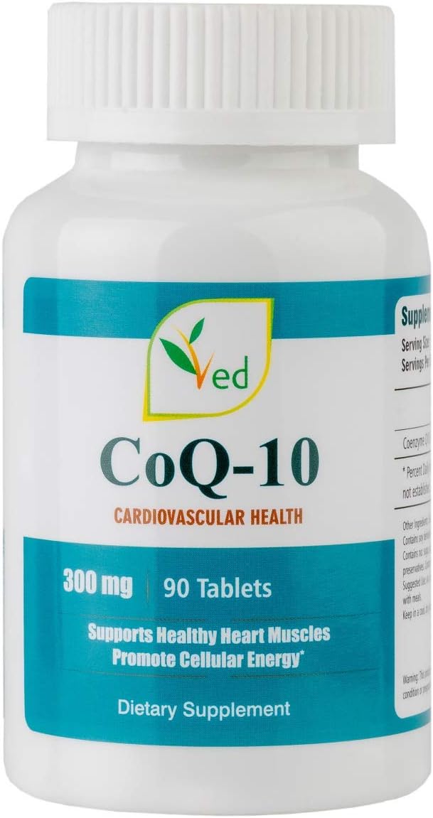 VED Ubiquinone Coenzyme Q10 300 mg Supplement, 270 Vegan CoQ10 Tablets, Vegan Friendly Naturally Fermented CoQ10 Supplement