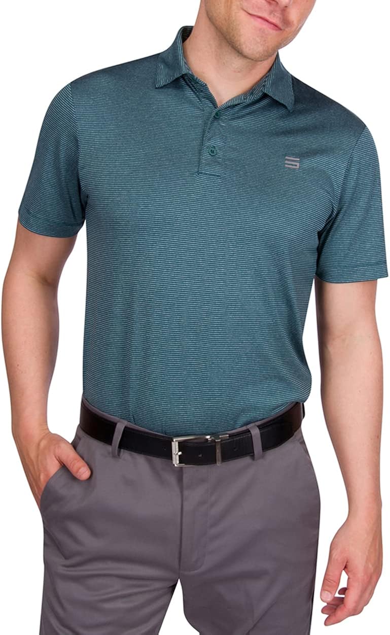 Three Sixty Six Golf Shirts for Men - Men’s Quick Dry Collared Polo Shirt - 4-Way Stretch & UPF 50: Clothing
