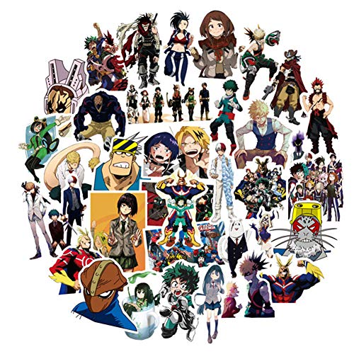 My Hero Academia Anime Cartoon Laptop Stickers Waterproof Skateboard Pad MacBook Car Snowboard Bicycle Luggage Decal 50pcs (My Hero Academia)