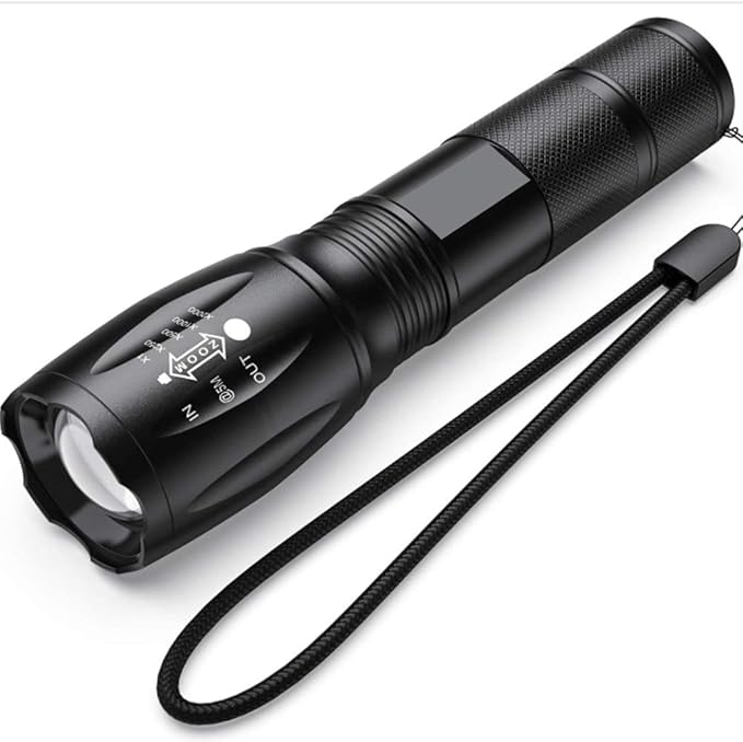cww LED Flashlight Tactical Flashlight, Flashlight with 18650 Battery & Charger