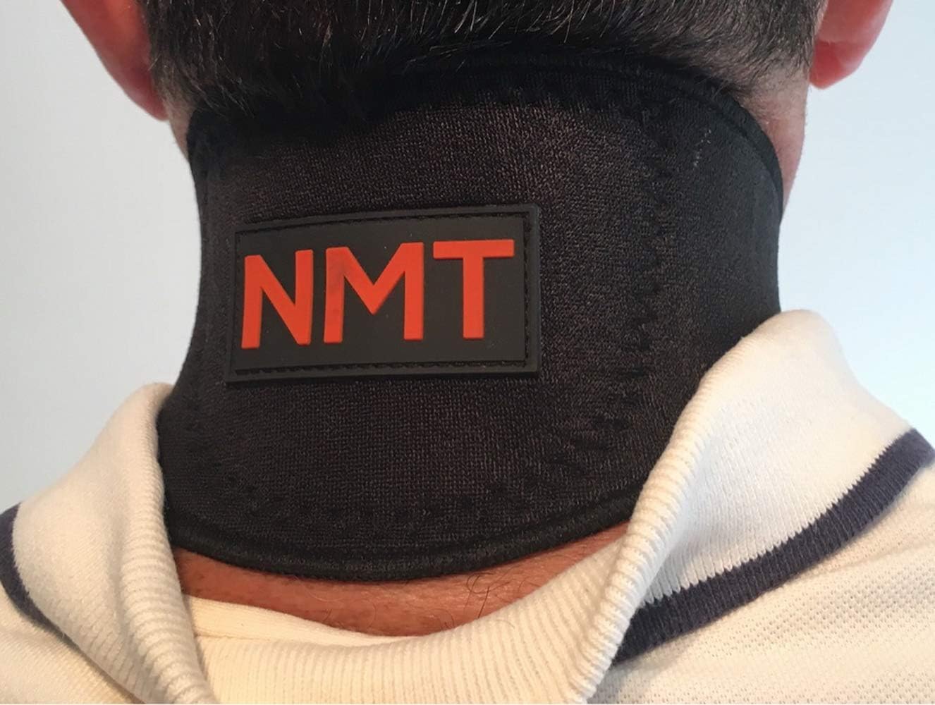 Neck Wrap by NMT ~ Pain Relief for Women and Men, Sleep Apnea, Arthritis, Migraine, Headache, Health, Swelling, Stiff ~ Portable Black Brace ~ New Flexible Cervical Support Collar ~ Physical Therapy: Health & Personal Care