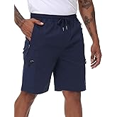 Satankud Men's Cargo Hiking Shorts 9" Lightweight Golf Shorts for Casual Work Travel Outdoor 5 Zipper Pockets