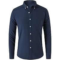 Amazon.com: MGWDT Men's Dress Shirts Long Sleeve Oxford Button