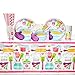 Cedar Crate Market Little Chef Birthday Party Supplies Pack for 16 Guests: Straws, Dinner Plates, Luncheon Napkins, Table Cover, and Cups