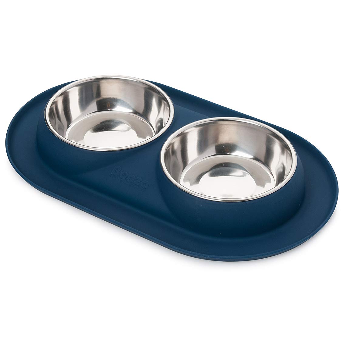 Bonza Double Cat Bowls, 12 Ounce Premium Stainless Steel Dog Bowls and