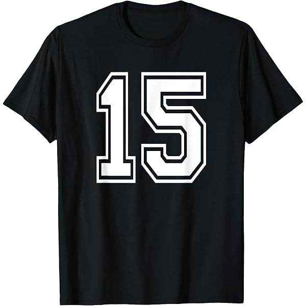 Amazon.com: T-Shirt Number 15 Vintage Fifteen Tee Sport Design T