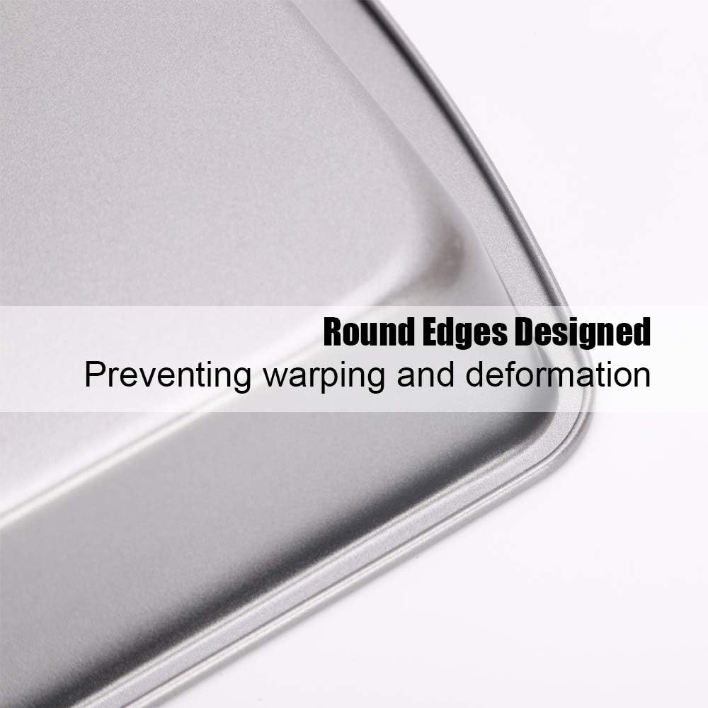 DONGRONG Nonstick Bakeware Rectangular Baking Pan, Cookie Sheets, Roasting Pan Professional for Oven, Easy Clean Baking Tray, Rust Resistant and Dishwasher Safe, 9" x 14", Baking Sheet Set of 2: Kitchen & Dining