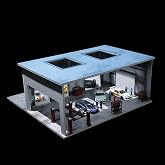Bivitre 1/64 Diorama Display Case Garage with LED Lights (Factory) | Compatible with Hot Wheels Matchbox Mini GT Diecast Cars, for 1:64 Model Car Display and Show Off