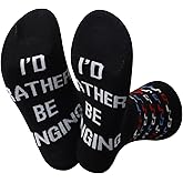 JXGZSO Funny Musical Socks - Singing Notes Gift for Music Teacher or Lover