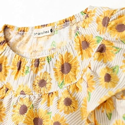 Amazon ブランシェス Branshes ひまわり柄ワンピース レッド 06 1cm ガールズ 通販