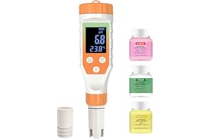 Terronix 7-in-1 Digital Water Quality Tester - ph Meter, pH TDS EC ORP Salt Temperature Meter, Portable Testing Kit with Digital Display